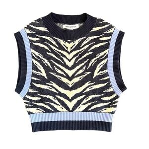 URBAN OUTFITTERS Zebra Print Cropped Sweater Vest Size XS